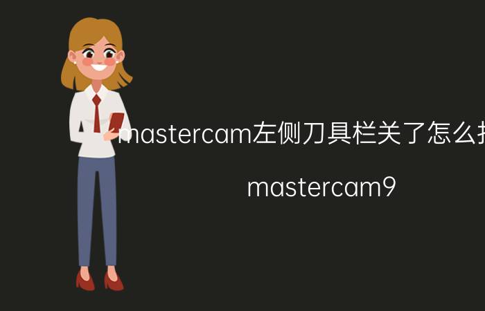 mastercam左侧刀具栏关了怎么打开 mastercam9.1后处理关闭了怎么解开？